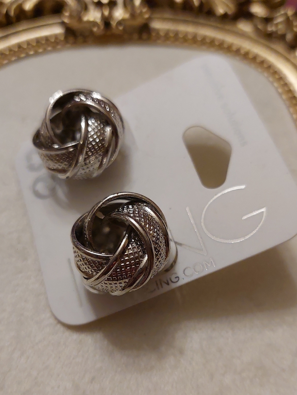 ICING NWT Knot Stud Earrings in Silvertone- Sensitive Solutions